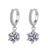 Smyoue Orecchini a goccia Moissanite 2ct in oro bianco per donne Sparkling D Color Gem Lab Diamond Earring S925 Sterling Silver