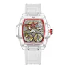 Armbanduhren Uhr für Männer ONOLA Sprots Mode Kunststoff Transparent Hohl Vollautomatische mechanische Uhren Wasserdichte UhrArmbanduhren