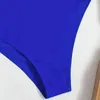Kvinnors badkläder sexig bule djupt v ihålig bikini en bit baddräkt damer färgglada bandage 2022 rygglös strandbaddräkt badkläder