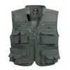 Men's Jackets Brieuces Summer Outdoors Tactical Mesh Vest Men Breathable Shooting Multi Pockets Waistcoat Sleeveless Jacket Coat