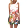 Women Tank Tops Dress Anime Quintuplets Quintessential 3D Print Loose Beach Dress Sexy Mini Short Party Female Vest Dress W220617