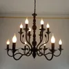 Lampes suspendues Lustre rétro éclairage Lustres en fer forgé noir pour salle à manger Plafond vintage industriel BedroomPendant