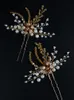 Headpieces Fashion Pearl Crystal Bridal Hairpins Vintag Party Wedding Hair Accesspries Handmade Women And Girl Jewelry Headpiece TiaraHeadpi