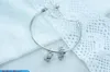 925 Silver Fit Pandora Charm 925 팔찌 라운드 줄 늘어서 구슬가있는 심장 가슴 세트 펜던트 DIY Fine Beads Jewelry