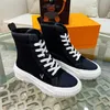 Designer Squad Casual Shoes Women Mens High-Top Pink Black White Cotton Canvas Calf Leather Boot Chaussures Trainers Platform Luxurys Bicolor Chunky Sneakers