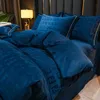 Роскошные 3D -пушистые плюшевые хрустальные бархатные постельные принадлежности набор теплого одеяла из вышивки.