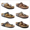 BIRK أحدث GIDEH CORK Slippers Flipflops Caliente Verano Hombres Beach Sandals Mujeres Sandalias Planas Zapatillas de Corcho Usisex Zapatos Casuales 34-47