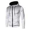 Hommes sweats à capuche veste couleur unie dégradé cordon gilet à capuche 2021 hiver chaud grande poche veste sweat surdimensionné L220725