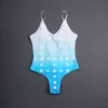 Women Designer Swimwear Summer Sexy Bikins Womens Ladies Trendy Gradient Swimsuit Beach One Piece 4 Styles