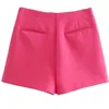 TRAF Green Shorts Mulheres da cintura alta Casual Moda Moda assimétrica Skort Suria de rua calças curtas 220630