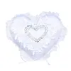 Sweet Heart Wedding Satin Ring Pillow Flower Basket Guest Book Feather Pen Favor 4 in 1 Set