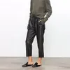 Женщины PNAT настоящие кожаные брюки Женские кожаные брюки с высокой талией брюки с гаремами плюс размер новая эластичная талия брюки уличной одежды 201112