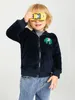 Toddler Boys Elephant Embroidery Zipper Hooded Teddy Jacket SHE