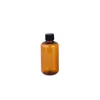 Пустая упаковка прозрачная пластиковая бутылка с коричневой бутылкой Круглая плеч