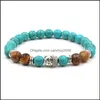 Charm Armband Buddha Bead Armband Tiger Eye Agate Natural Stone Women Menturquois CARSHOP2006 Drop Delivery 2021 Jewel Carshop2006 DHF6H