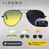 Lioumo pilot solglasögon polariserade män pochromic dag natt körglasögon kvinnor kameleonglasögon uv400 lentes de Sol Hombre W220331