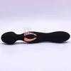 NXY Vibrators Sexy Silicone Chargeable Orgasm Squirt Dual Vibrating Dildo Black Sex Toy Magic Womens Vibrator Wand Massager Vibraters in Pussy 0411