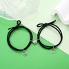 Charm armband 2st elastiskt rep par armband hjärthänge älskare magnet vänskap flätad magnetisk avstånd juvelrycharm kent22