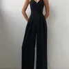 Elegant Jumpsuit Women Summer Sexig ärmlös Sling Wrapped Chest High midja Rompers Casual Party W220427