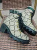 Luxury Designer Casual Shoes Trip Lug Sole Combat Boot Ankel Boot med Sylvie Web med Original Box