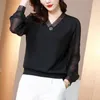 Women's Blouses & Shirts Large Size Chiffon Shirt Blouse Female Sister Long Sleeve Top Shadow Belly Octave Bottoming Mother Model BlouseWome