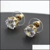 Boucles d'oreilles rondes en zircone, marque en gros, violet, blanc, diamant Cz, livraison directe, bijoux Sexyhanz Dhqmk, 2021