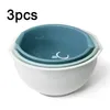 3 PCS Mixing Bowls Multi-purpose Plastic Mixing Bowl Salad Bowl Kitchen Creative Vegetable Fruit Bowl Stackable Bowls Set 220408