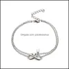 커프 팔찌 보석 보석 판매 패션 925 Sier Infinity Love Heart 26 글자 이니셜 도매 드롭 배달 2021 2CO를위한 Anklet 팔찌