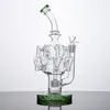 In Stock Matrix Perc Recycler Hookahs Unique Octopus Arms With 14mm Joint Style Glass Bong Bongs Oil Rigs Water Pipes Dab Rig Green Blue Amber Colors With Bowl