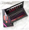 Langmanni 12 stks / set Matte Lipsticks Non-stick Cup Waterdicht Blijvende Fluwelen Lipgloss Cosmetica