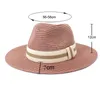 Chapeau de paille de soleil d'été pour femmes, casquette de plage Panama large côté pour hommes, Protection UV, chapeau Fedora Jazz