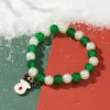 Chaîne à maillons Bracelets de perles faits à la main de Noël Cheville Mode Mignon Goutte d'huile Cordes de cristal de bois de cerf Cadeau de vacances Traîneau Genshin Impact Tru