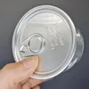 Etiquetas personalizadas Tarro 3,5 gramos de plástico puede tirar fácilmente anillo comida para mascotas contenedor enlatado máquina sello hermético a prueba de niños 100 ml ver a través de latas de plástico