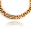 Ketten verkaufen schwere große Hunde Curb Cuban Edelstahl-Halsketten Bling Iced Out Link Goldschmuck 32 mm extragrobe HalsketteChains3775569