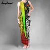 Noisydesigns Sexy Dress Women Party Night Club Wear Slit Vest Hibiscus Floral Lady Summer Bodycon Vintage Clothes Dropship 220627