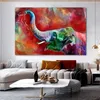 Elefante colorido pôsteres de animais pintura em tela imagens de arte de parede para sala de estar decoração de casa moderna decoração de interiores impressões