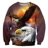 CJLM 3D Print Sweatshirts DIY Fashion Intressant Eagle Long Sleeve Top Custom Sunset Plus Size Street Clothes Man Poose 220714