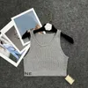 Débardeurs pour femmes tricots Summer Stripe Fashion Sexy Crop Top Slim Tops O-cou Sans Manches Workout Vest Dames Designer Tank 6 Couleurs
