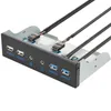 Hubs 3.0 Adaptateur de connecteur de hub de panneau avant super rapide 2 ports USB et 2.0 1 port de sortie audio HDUSB