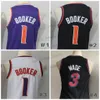 Ungdom Joel Embiid Devin 1 Booker Barn Baskettröja Allen Iverson Shaq 32 Mitchell Grön Vit Dwyane Häftade retrotröjor present Uniform T-shirts Bra kvalitet