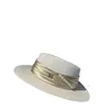 Femmes été solide chapeaux plats élégant crème solaire décontracté chapeau de plage britannique petite perle casquettes de soleil