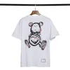 Women's Tops Tees Summer new T-shirt flocking three-dimensional cartoon bear letter embroidery loose short sleeves for men and women size S-5XL