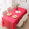 Festa festival capas de mesa descartáveis pe mesas de jantar de plástico toalha de mesa de plástico toalha de aniversário de casamento para mesa retangular cor sólida atacado