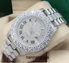 2022 Hot Luxury Fashion 43mm Large Diamond Star Roman Literal Relógio Data/Semana Design Desenho Moda Qualidade de Aço Anterior Relógio Mecânico Ioss