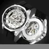 Sports Watch Men Fashion 3D Skull Design Sas Shield Anchor Vine Mechanical Watches Silicone Strap Skeleton Wirstwatch7422288