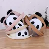 Beret Cartoon Panda Print Summer Straw Hat for Kids Beach Sun Cap Busd Baby Baby Protection Caps