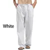 Pantalon masculin d'été Men de couleur solide lin multi-poche pantalon décontracté droit plus 220823