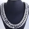 Chains Fashion Gift 22mm Heavy Silver Color Double Curb Link Rombo Men Chain Boy 316L Stainless Steel Necklace 18-36inch Jewelry DLHN55Chain