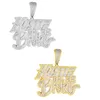 Chokers Iced Out Bling Männer Schmuck Micro Pave 5A CZ Gold Farbe Rock Punk Hip Hop Brief Hustle Or Be Broke Anhänger HalsketteChokers