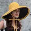 summer women Double side fashion wide Large brim Sun Hat outdoor beach fisherman cap UV proof sun protection hat bucket hat 2205194269600